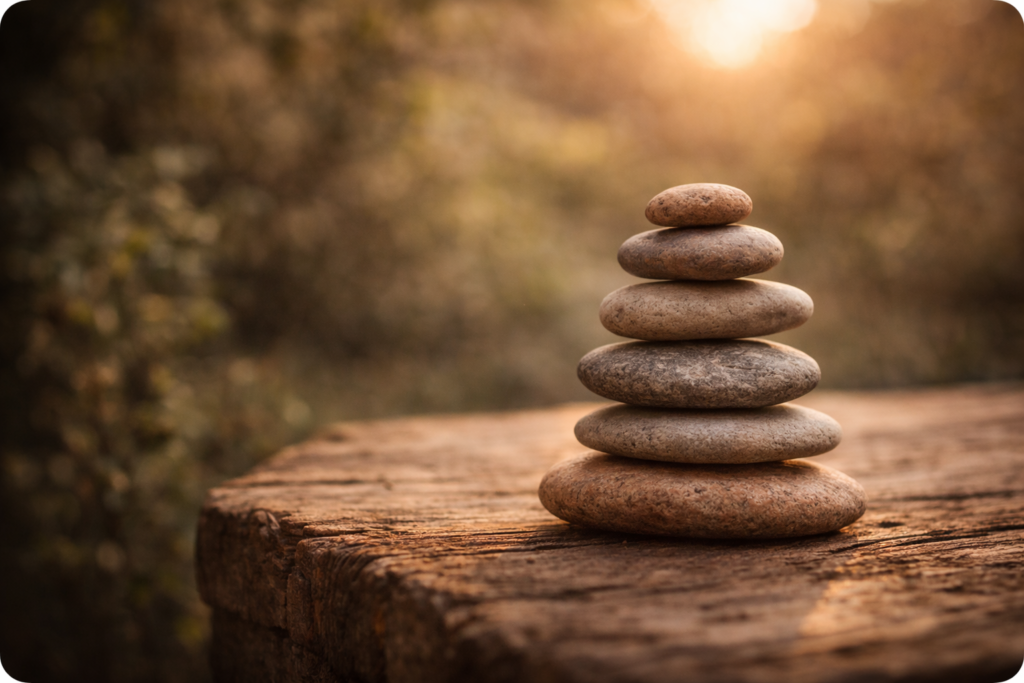 HOLISTIC APPROACH balanced stones