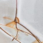 Detailed macro shot of a cracked and textured surface with unique rust patterns.